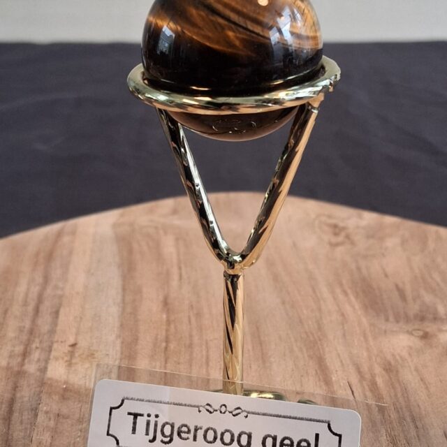 Tijgeroog Geel Bol – 3,5 cm | Kracht, Bescherming & Zelfvertrouwen
