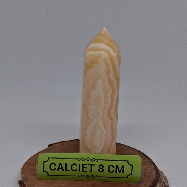 Gele Calciet Toren | 8 cm | Energie, Vreugde & Zelfvertrouwen