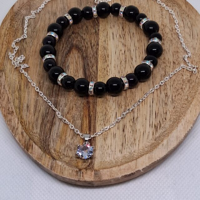 Obsidiaan Sieradenset met Bling – Bescherming & Zuivering