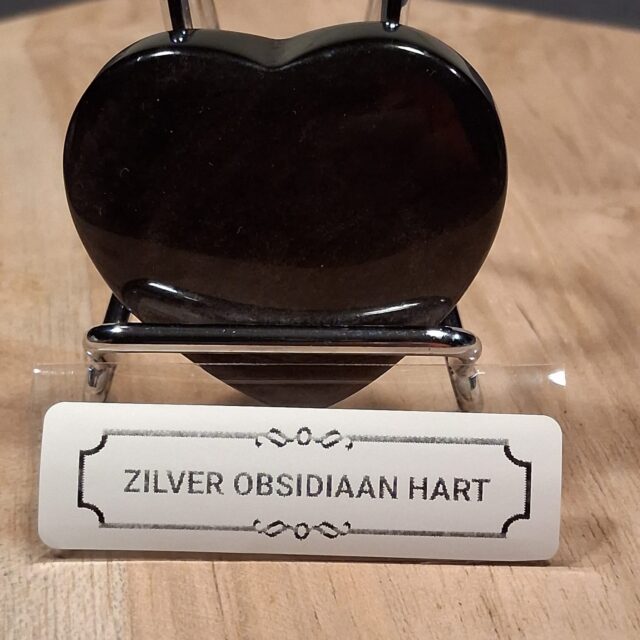 Zilver Obsidiaan hart – Bescherming & Transformatie