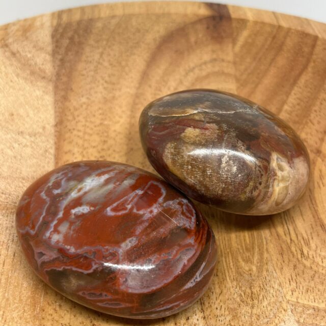 Versteend hout handsteen – aarding, stabiliteit, geduld